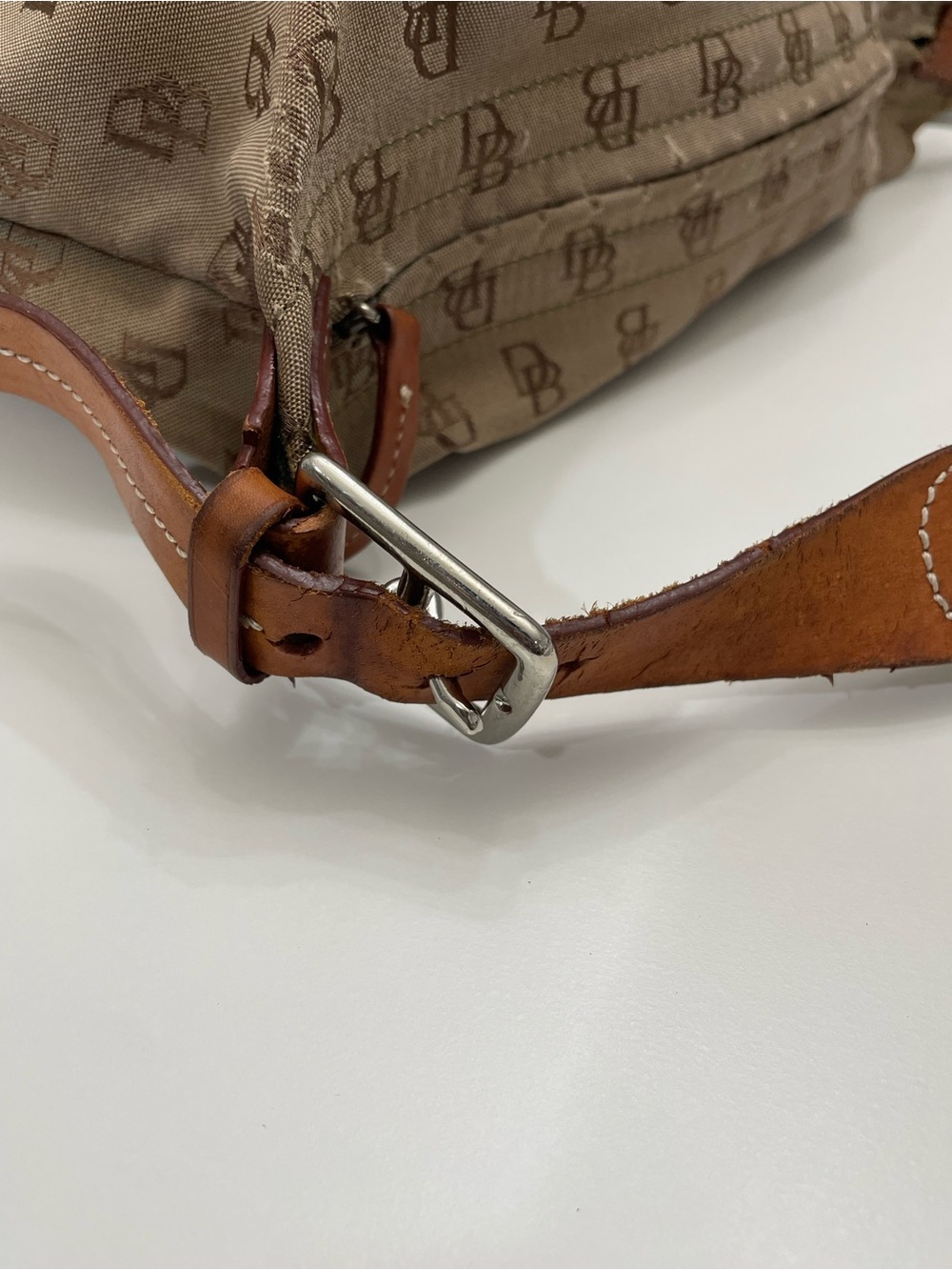 Dooney Bourke Monogram brown Shoulder Bag with Brown Leather Strap - Picture 12 of 12